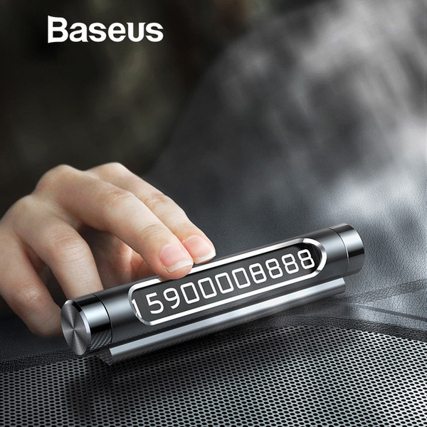 Baseus Car Temporary Parking Card Phone Holder Luminous Phone Number Plate Auto Stickers Drawer Style Car-Styling Rocker Switch