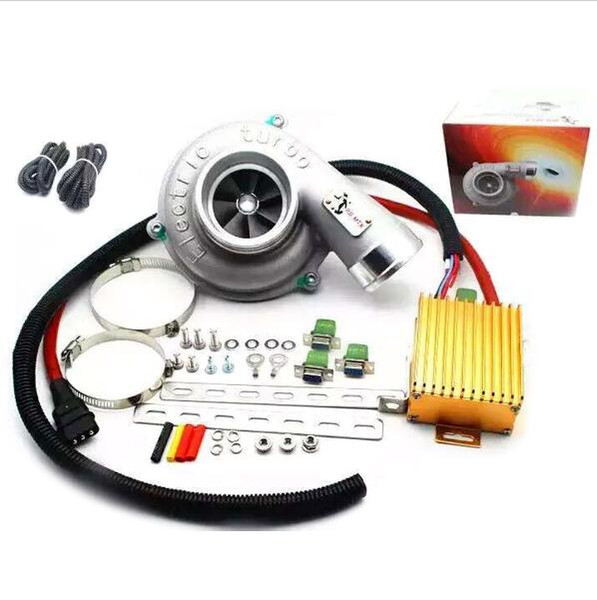 Universal Electric Turbo Supercharger Kit Thrust Motorcycle Electric Turbocharger Air Filter Intake for all car improve speed