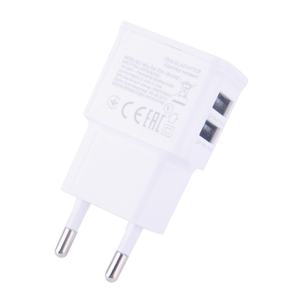 Dual EU 5V 2A plug USB Wall Charger Adapter Phone For iPhone 4 5 6 For Samsung Galaxy S3 S4 Note 3 Note 4 N9000