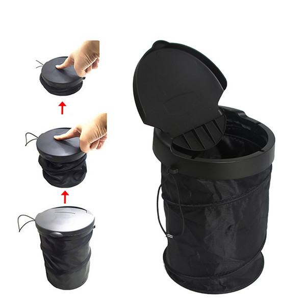 Car Trash Bin Cans Folding Garbage Dust Holder Rubbish Cases Car Organizer Storage Bag Seat Waste Auto Interior Rubbish Barrel