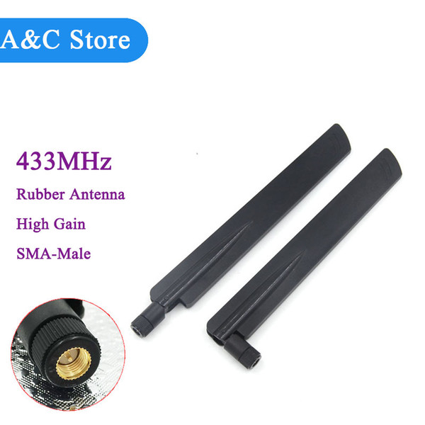 Factory Directly Supply High power 433mhz 15dbi high gain omni rubber radio aerial rf vhf antenna 220mm with SMA male 4pcs/lot