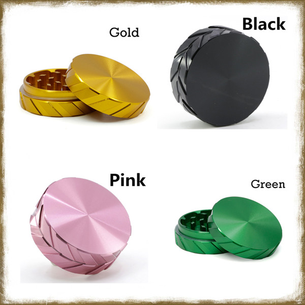 2018 New Arrival 2 Layers Aluminum Alloy Diameter 56mm Grinder Silicone Coated Tyre-stamp Shape Tobacco4 Colors Tobacco Crusher Herb Grinder