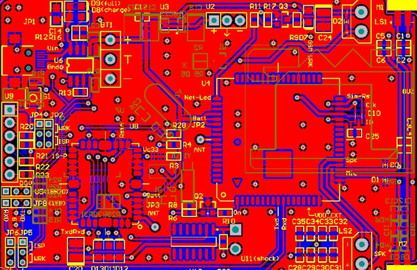 Sim900a module GPS GPRS Module Free Shipping schematic and pcb design file designed by Altium Designer