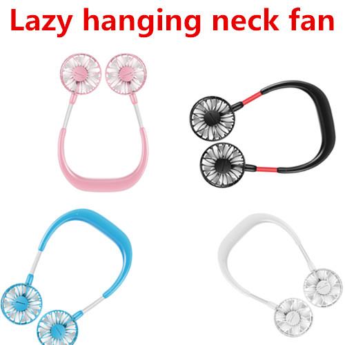 Lazy hanging neck fan mini fan third gear durable life Seven-leaf/Silent design wind strong USB charging outlet 360° Rotation lightweight