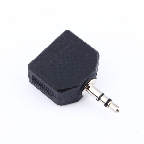 Black Color 3.5mm Jack 1 to 2 Double Earphone Headphone Y Splitter Cable Cord Adapter Plug for MP3 Phone Free Shipping