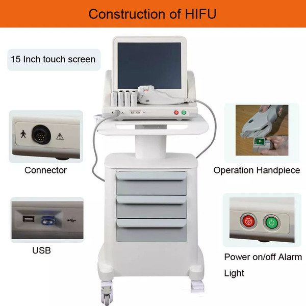 Ultrasound Hifu Face Lift Machine Medical Grade Real HIFU High Intensity Focused Anti Aging With 3 Cartridges Or 5 Cartridges For Face Body