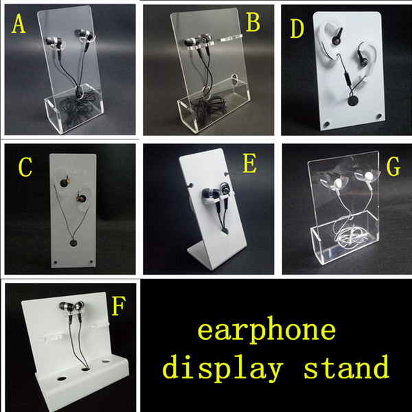 High Quality Clear Acrylic Earphones Stand Headset Holder Earphone Display Rack 6 Styles Display Hol
8000
ders Free Shipping