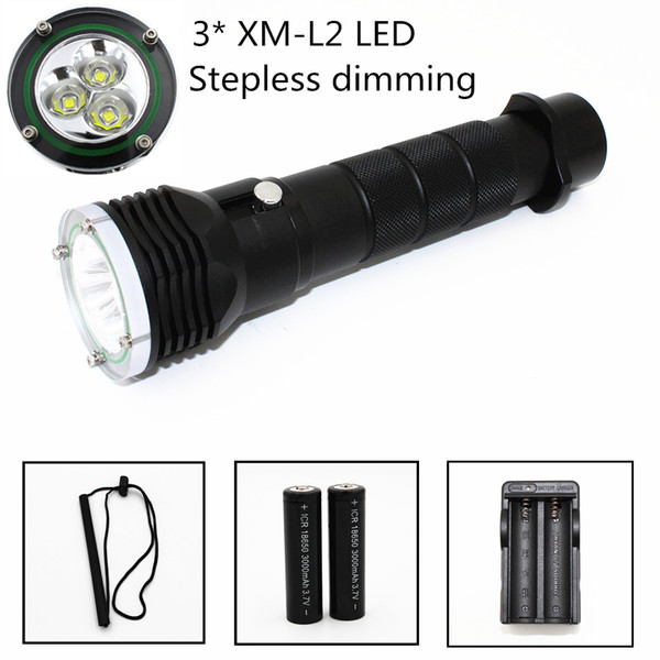 5000LM 3 x XM L2 LED Waterproof Diving Flashlight Underwater 100M Diving Torch Lanterna Outdoor Sport Camp Fishing