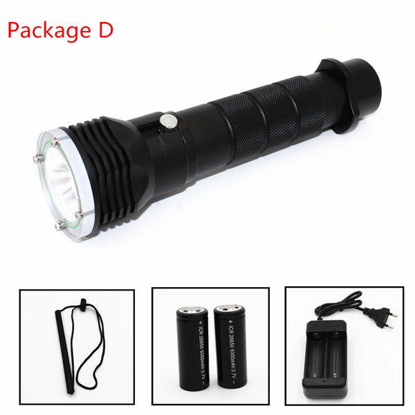 XM-L2 Led Flashlight 18650 & 26650 battery Dive Torch Lamp Light Diving Flashlight Rechargeable Led Tactical Fleshligh