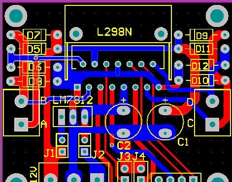 L298N motor drive module schematic and pcb l298 DC motor driver Stepper motor driver L298N DC-motor driver module