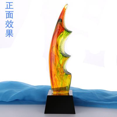 Custom High-grade Trophy 2019 Wind And Wave Breaking Glazed Trophy Souvenir Collection Manufacturers Wholesale Trophy 2019 The Latest Crafts