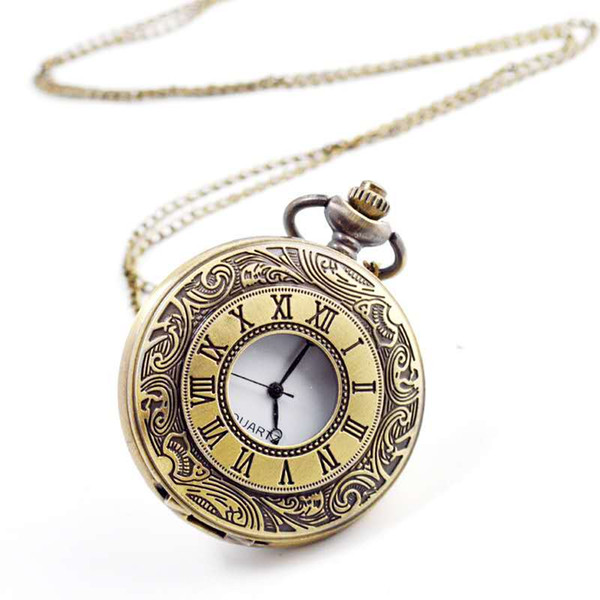 Rustic Vintage Roman Pocket Watch Unisex Clothing Accessories Quartz Watch