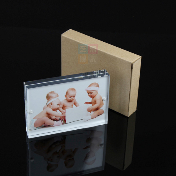 Magnetic Mini Acrylic Photo Frame, Acrylic Photo Picture Frame, Acrylic Photo Block with three size