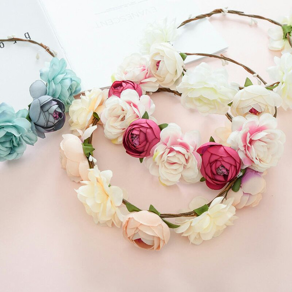 Handmade flower garland color hoop