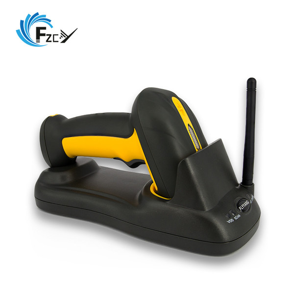 FY-1851 USB Handheld 600 Meters Wireless Transmission 1D Bar Code Scanner with Base (2200mAh Large capacity battery)