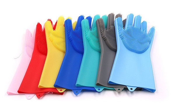 Amazon Explosion Ins Silicone Dishwashing Gloves Dishwashing Brush Magic Gloves Kitchen Cleaning Kitchen Utensils