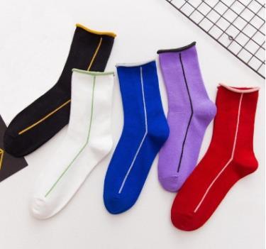 5 double color mixAutumn and Winter New Type Female Socks Japanese College Wind Pure Cotton Bottle Stack Female Socks