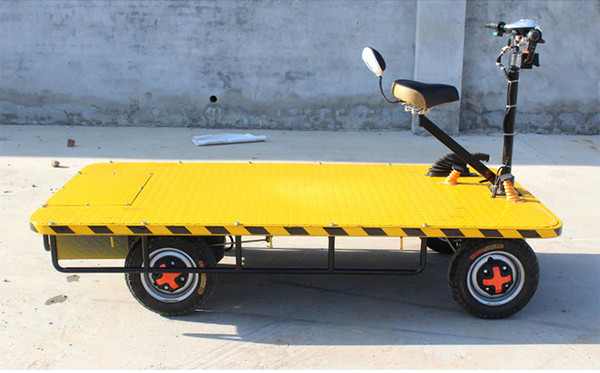 Material transportation Electric four-wheeled flat transporter