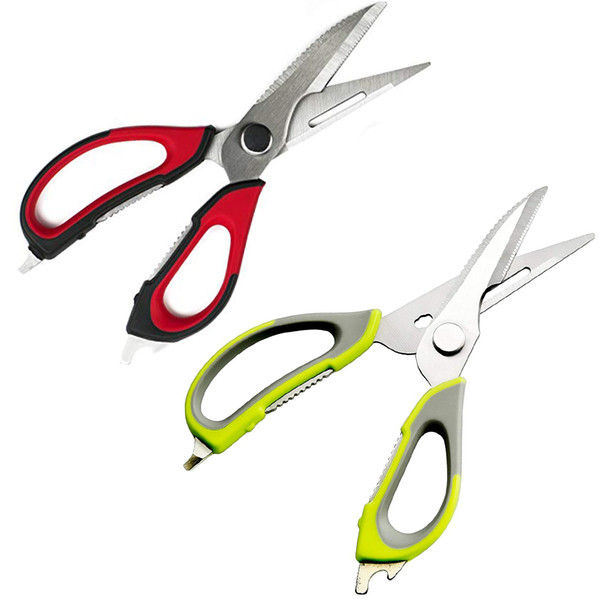 Professional Kitchen Scissors/Kitchen Shears - Black & Red Ultra Sharp Poultry Shears - Heavy Duty Utility Scissors - Best Chicken Scissors