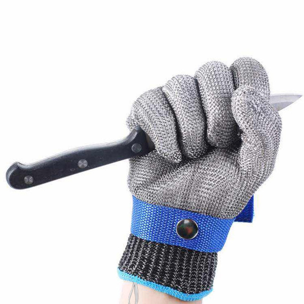 Cut-resistant gloves stainless steel 5 steel wire plus PE steel ring gloves