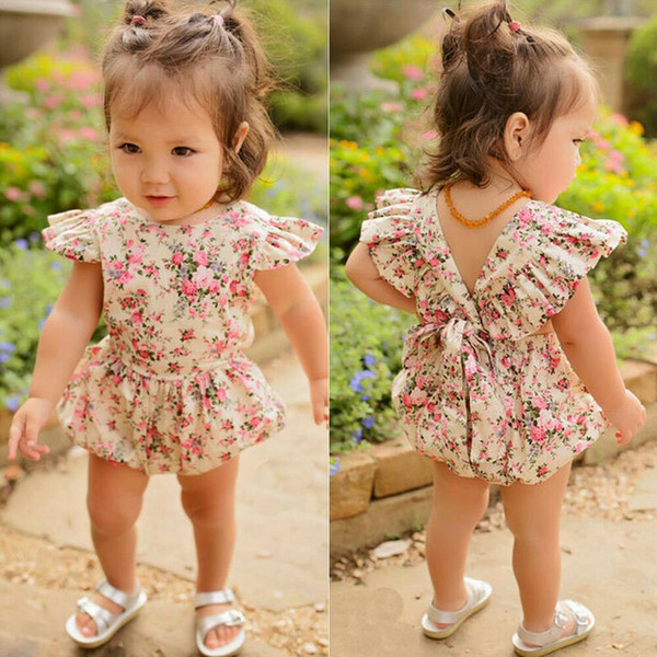 Newborn Infant Kids Baby Girl Floral Summer Romper Jumpsuit Playsuit Clothes Set