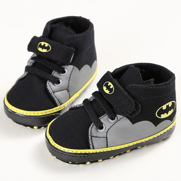 Newborn Baby Kids Boys Cute Cartoon First Walkers Batman Lace-Up Sneakers Shoes