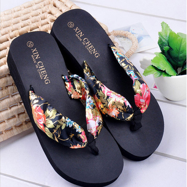 Women Summer Wedge Platform Thong Flip Flops Sandals Beach Casual Slippers Shoes