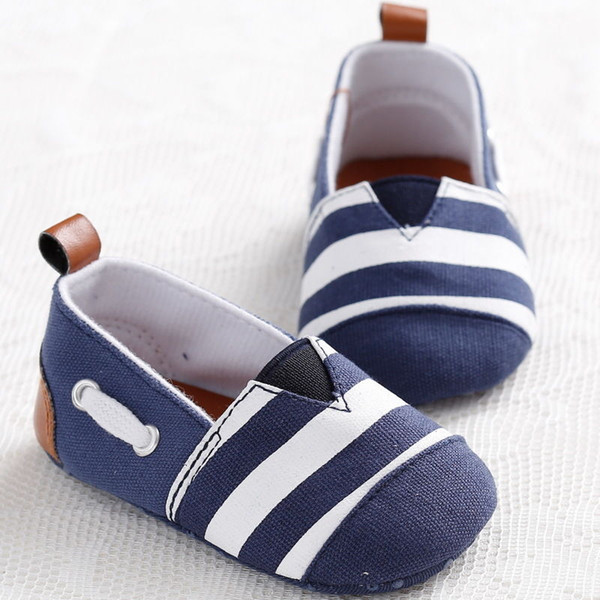 Pram Newborn Baby Kids Infant First Walkers Striped Classic Boys Shoes Loafers