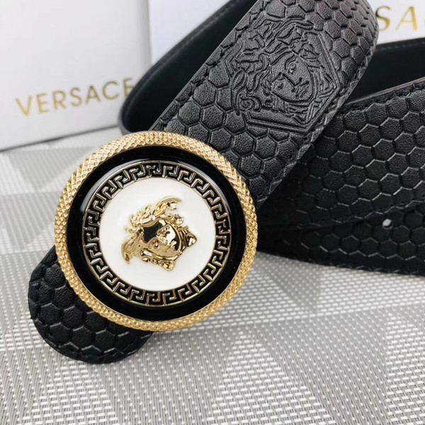 2018 Fashion high Quality Genuine Leather Smooth Buckle Belts for men Design Belts RT135 fashion Style High Brand waistbands
