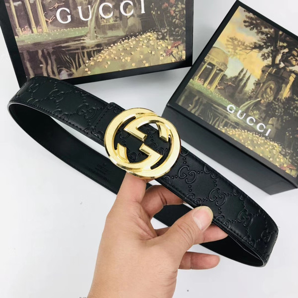 2019 luxury Designer Belts Men fashion high quality Smooth Buckle Belts Men Design Belts black color RT660 Brand waistbands for man no box