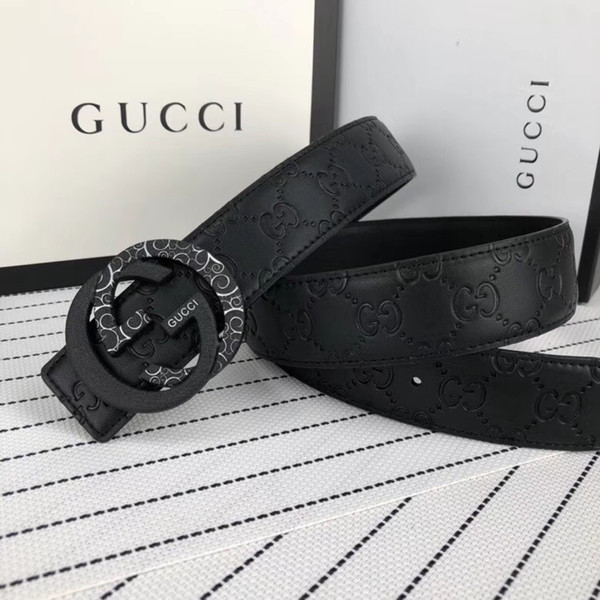 2019 luxury Designer Belts Men fashion high quality Smooth Buckle Belts Men Design Belts black color RT33A Brand waistbands for man no box