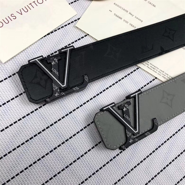 luxury Designer Belts Men fashion high quality Smooth Buckle Belts Men Design Belts black Grey color RT66A Brand waistbands for man no box