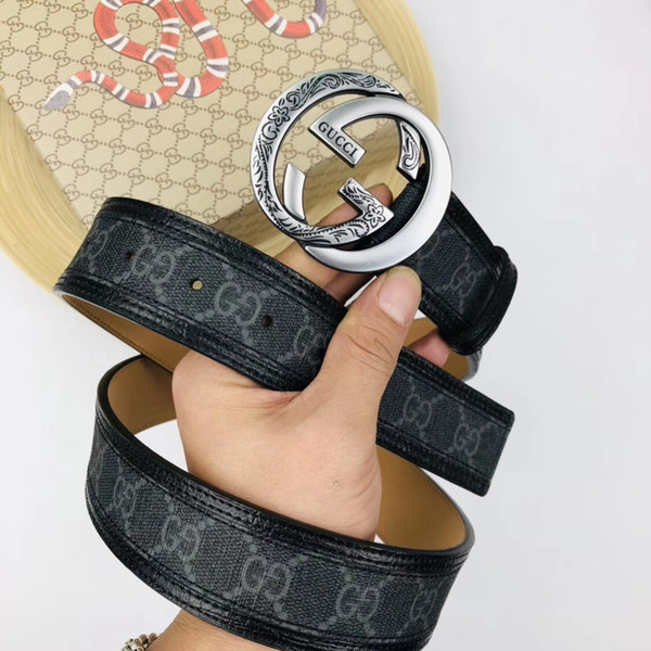 2019 luxury Designer Belts Men high quality Smooth Buckle Belts Men Design Belts black color RT330 Brand waistbands for man no box