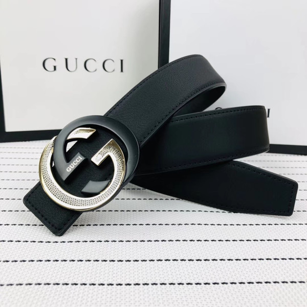 2019 Newest luxury Designer Belts Men Real Leather Aolly Smooth Buckle Belts Men Design Belts black color High Brand waistbands No box