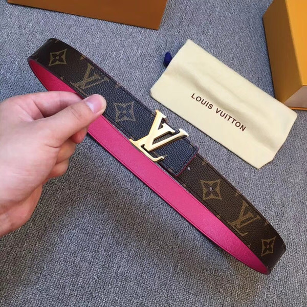 2018 Fashion High Quality 100% Cows Leather steel Smooth Buckle Belts women Design Belts fashion Style High Brand waistbands with box