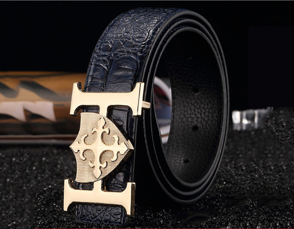 Fashion High Quality 100% Leather Belt Smooth Buckle Belts Men luxury Designer Belts High Brand waistbands Size 105-125cm A2345