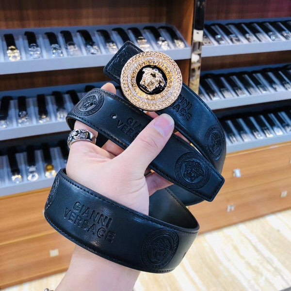 2018 Fashion high Quality Genuine Leather Smooth Buckle Belts Men Design Belts RT155 fashion Style High Brand waistbands without box