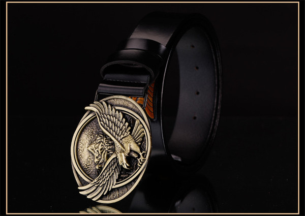 2017 Fashion Eagle Buckle Belts Men luxury Designer Belt for men High Quality 100% cows Leather High Brand waistbands Size 105-125cm