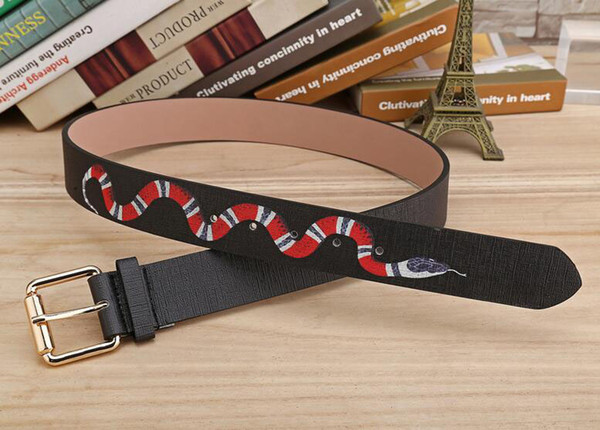 Hot black color Luxury High Quality Designer Belts Fashion snake animal pattern buckle belt mens womens belt ceinture not with box