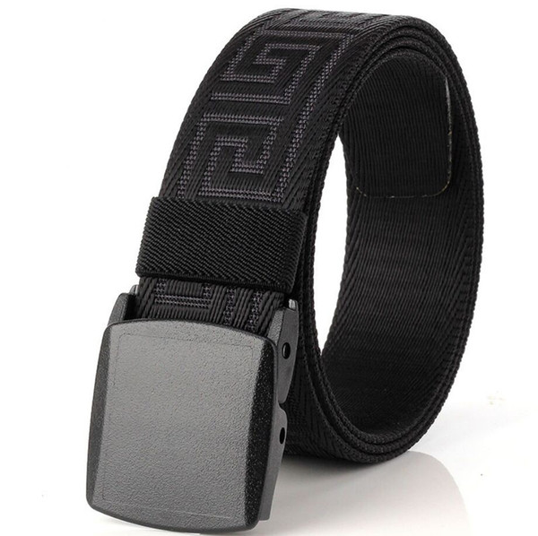 3.8CM Slim Men And Women Canvas Belt Fashion POM Automatic Buckle Belt For Women Man Outdoor  Fans Tactical Equipment