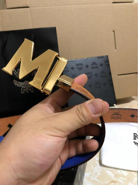 2018 designer belts big buckle MC belts women luxury Buckle belt fashion womens Genuine leather belts for women With Box