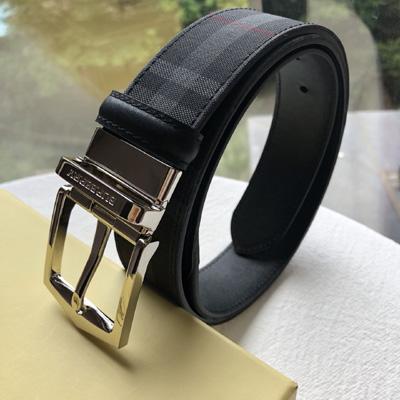 new fashion casual brand Classic men belts women high quality gold Steel smooth buckle stripe belt leather width 3.5cm belt with box130-29