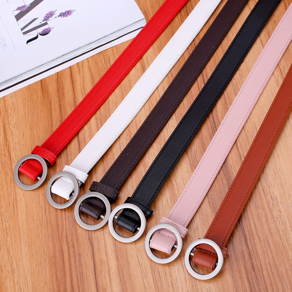 2019 Hot sale new creative non-perforated round belt simple style different colors available belt for ladies