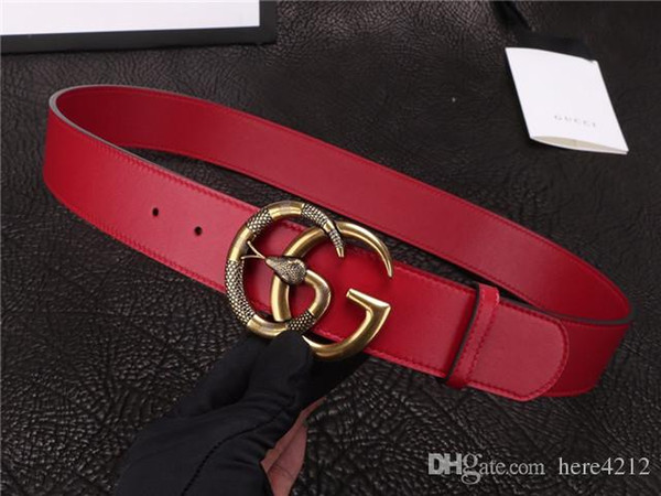 With box 2018 big large buckle genuine leather designer belts men women high quality new mens belts luxury brand belt free shipping