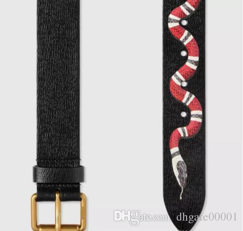 2018 New black color model Luxury High Quality Designer Belts Fashion snake animal pattern buckle belt mens womens belt ceinture for gift