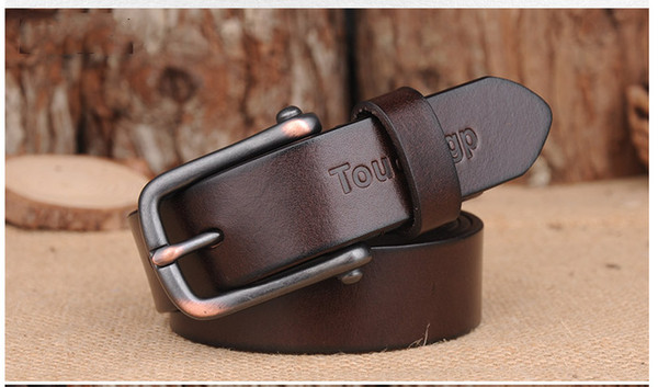 2019 new Mens and womens black belt Genuine leather Business belts Pure color belt pattern buckle belt for gift with box