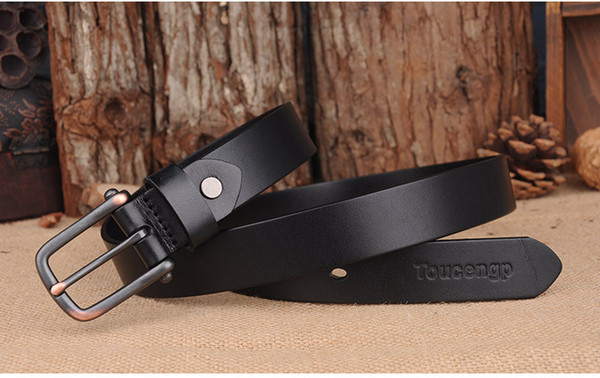 Hot selling new Mens womens black belt Genuine leather Business belts Pure color belt pattern buckle belt for gift