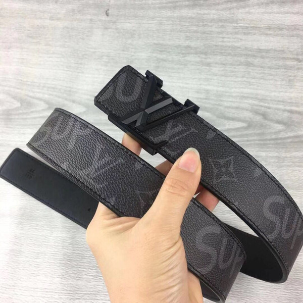 Hot selling new Mens womens black belt Genuine leather Business belts Pure color belt snake pattern buckle belt for gift