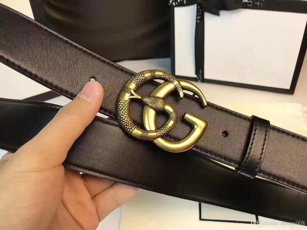 2018 New Fashion Big Buckle Belts for Men Women snake Genuine Leather Belt Designer Belts Mens High Quality Belt Free Delivery