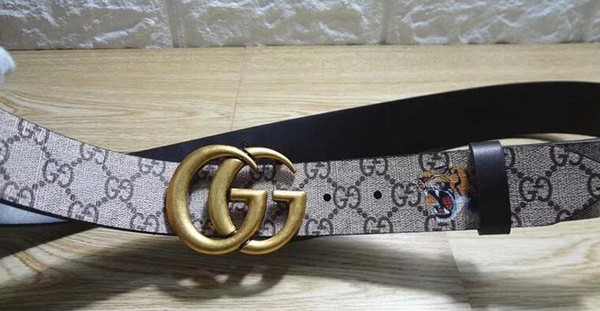 2019 Designer belt men's and women's fashion genuine leather luxury Snakehead brand belt gold and silver black buckle free delivery